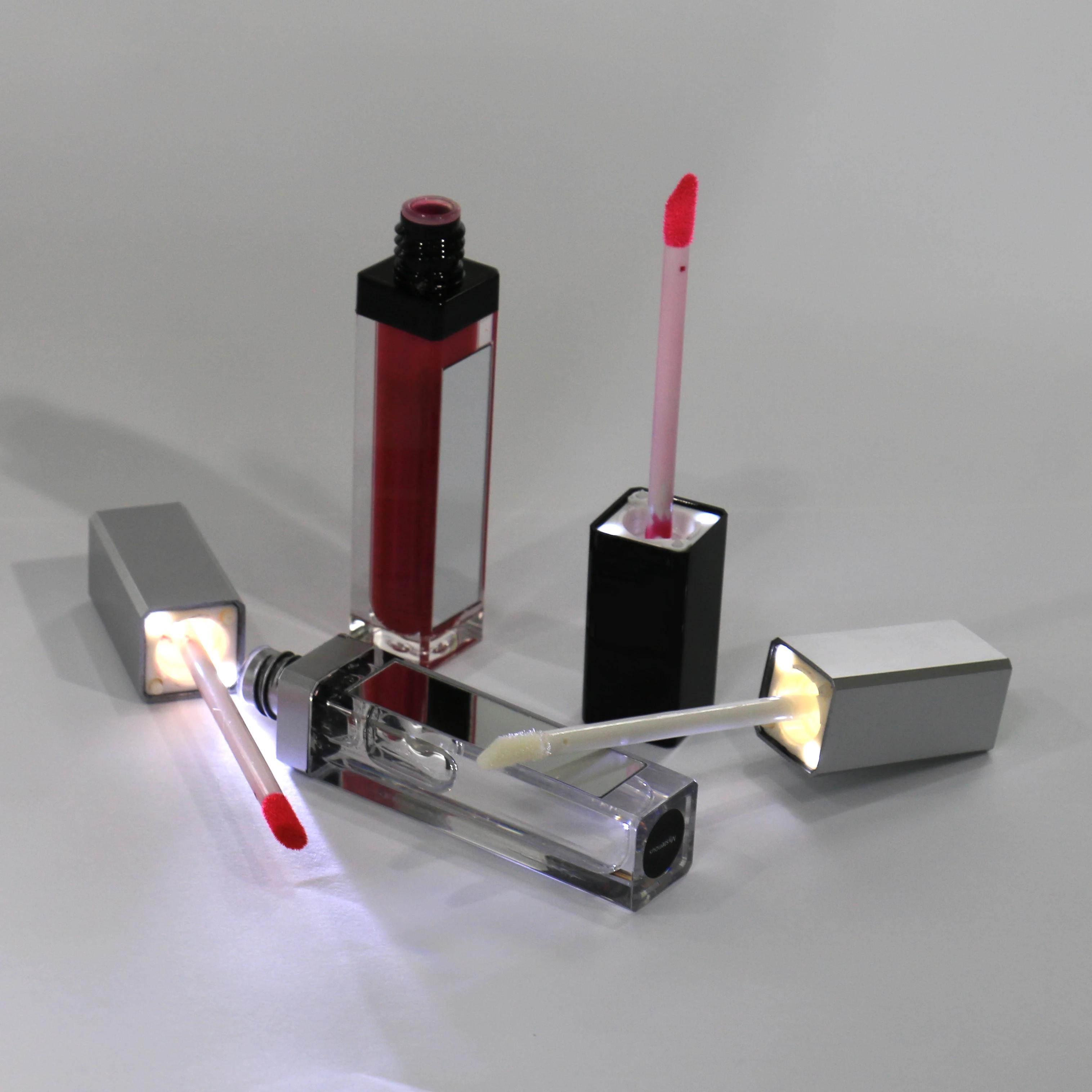 Rouge à lèvres et gloss à lèvres en marque privée, logo personnalisé, tube lumineux LED P42 P43, fin