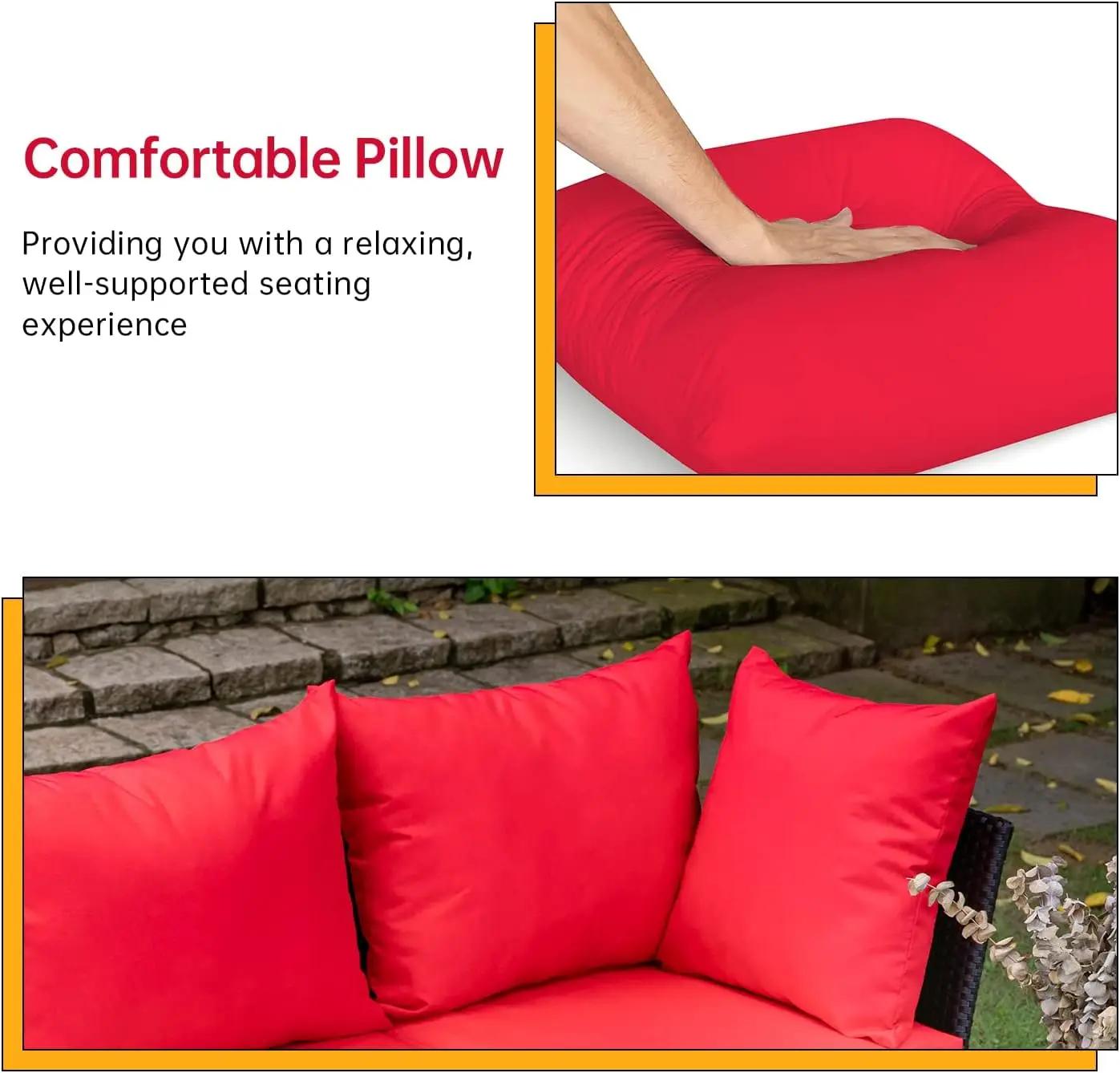 Ensembles de meubles de patio 5 pièces ensemble de conversation en osier extérieur canapé sectionnel