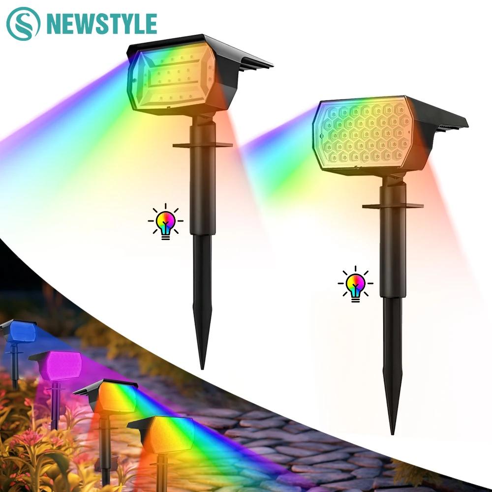 Projecteur solaire extérieur RVB, 37 LED, 20LED, spot de paysage, 62 appliques murales, étanche, cha