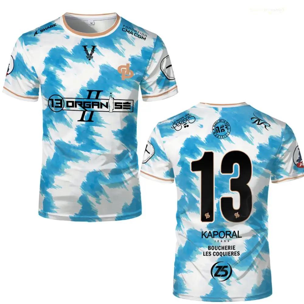 Nouveau JUL Marseille Rap maillot imprimé 13 organiser Hip Hop Football T-Shirt uniforme d'entraînem
