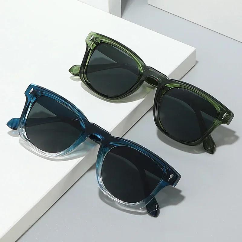 JNPCXI rétro Rivets carré lunettes de soleil femmes mode dégradé nuances UV400 hommes vert noir lune
