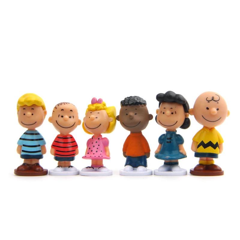 Vente chaude japon dessin animé cacahuètes Snoopy Charlie Sally Woodstock Mini figurine modèle jouet