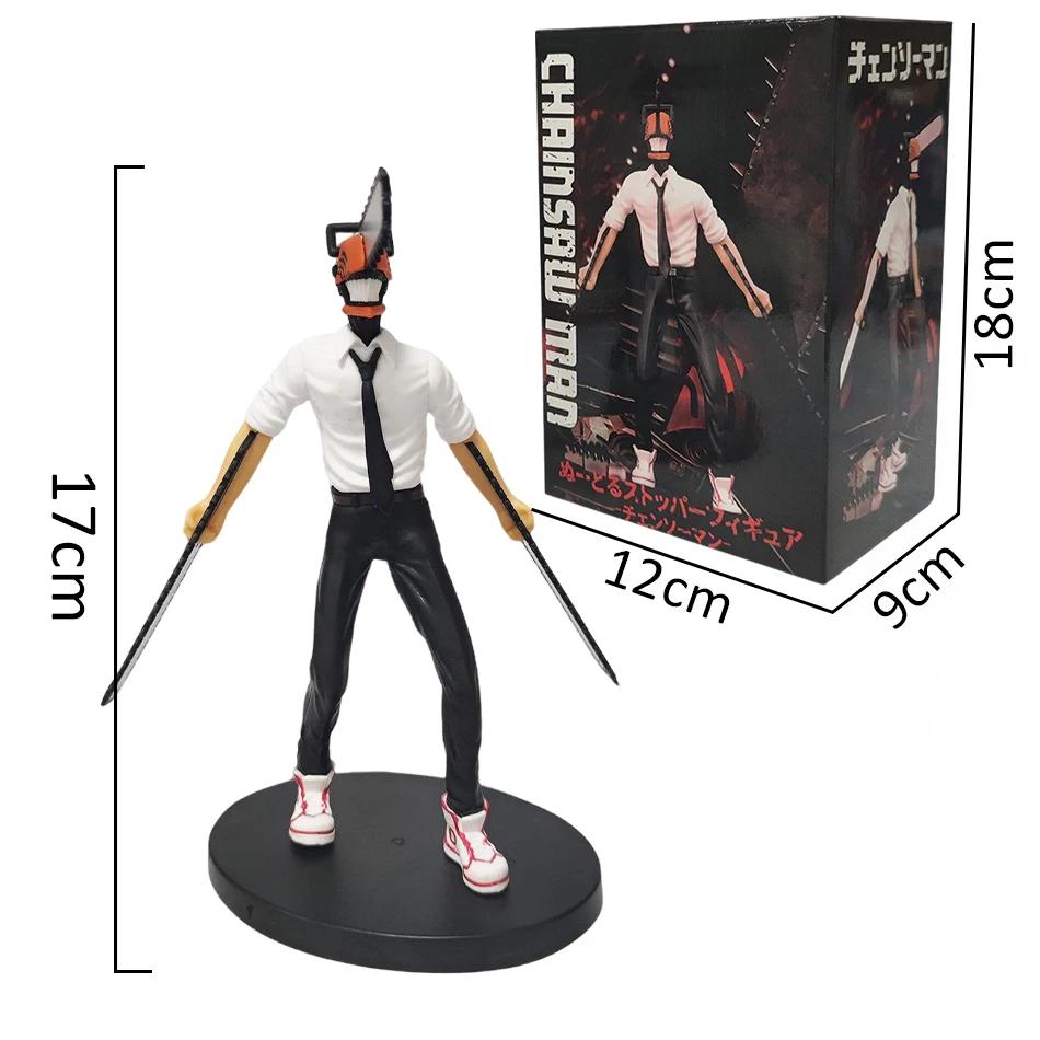 Anime tronçonneuse homme Figure 2 pièces ensemble Denji Action Figural 14-17 cm voiture décoration p
