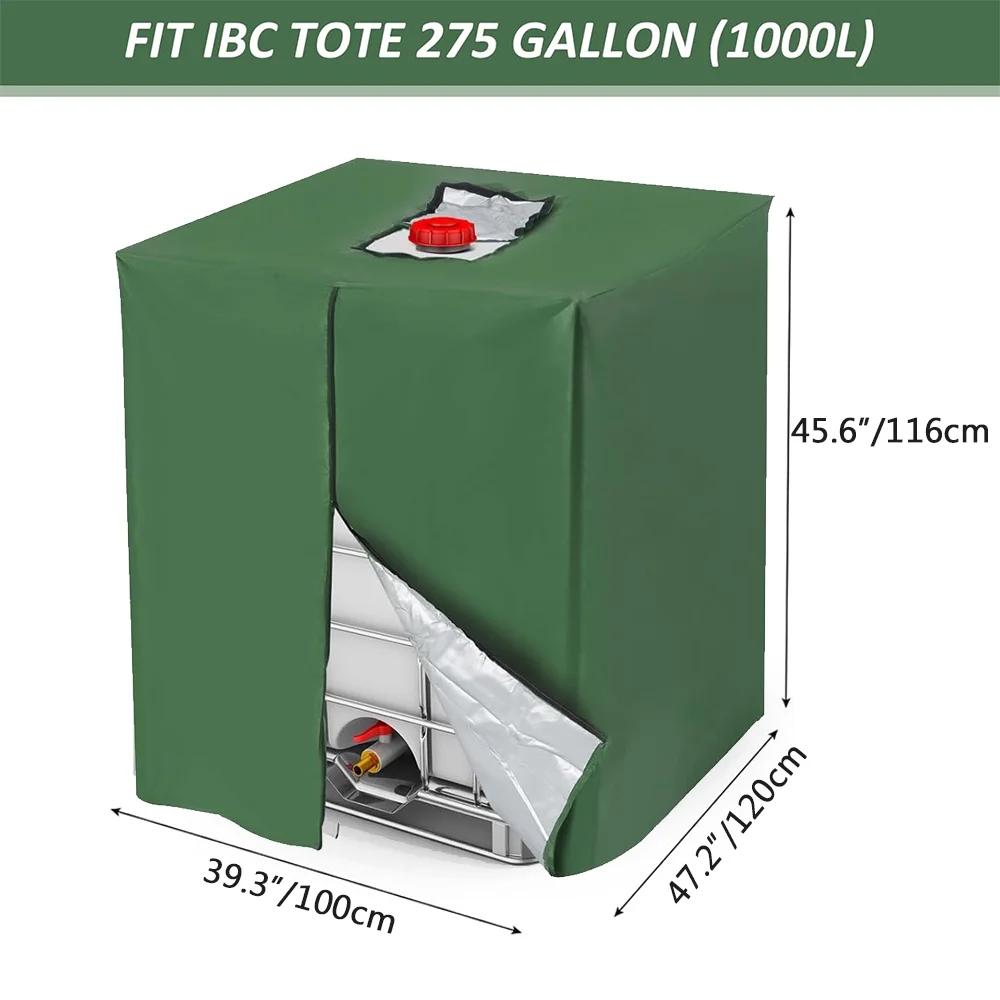 1pc 210D fermeture éclair extérieure IBC fourre-tout 275 gallons 1000L réservoir d'eau extérieur 100