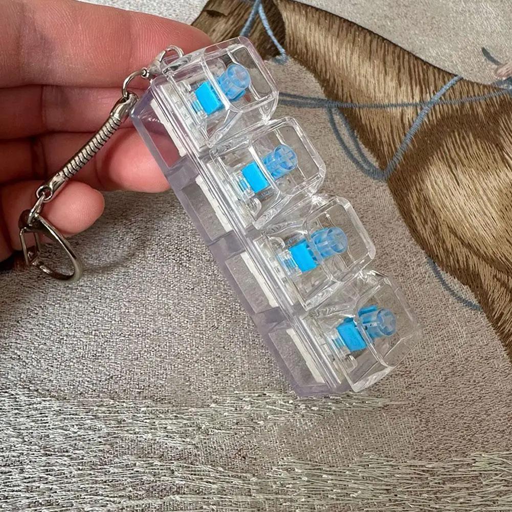Clavier Fidget jouets LED cristal Keycap porte-clés soulagement du Stress doigt Gadget décompression