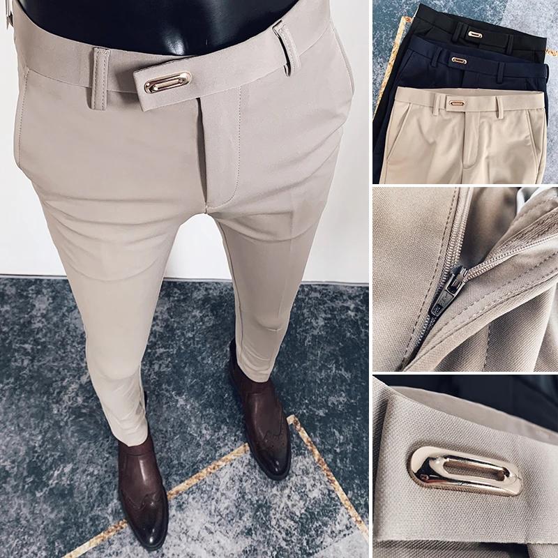 2025 printemps et été nouveaux hommes décontracté affaires robe pantalon mode sociale solide fête de