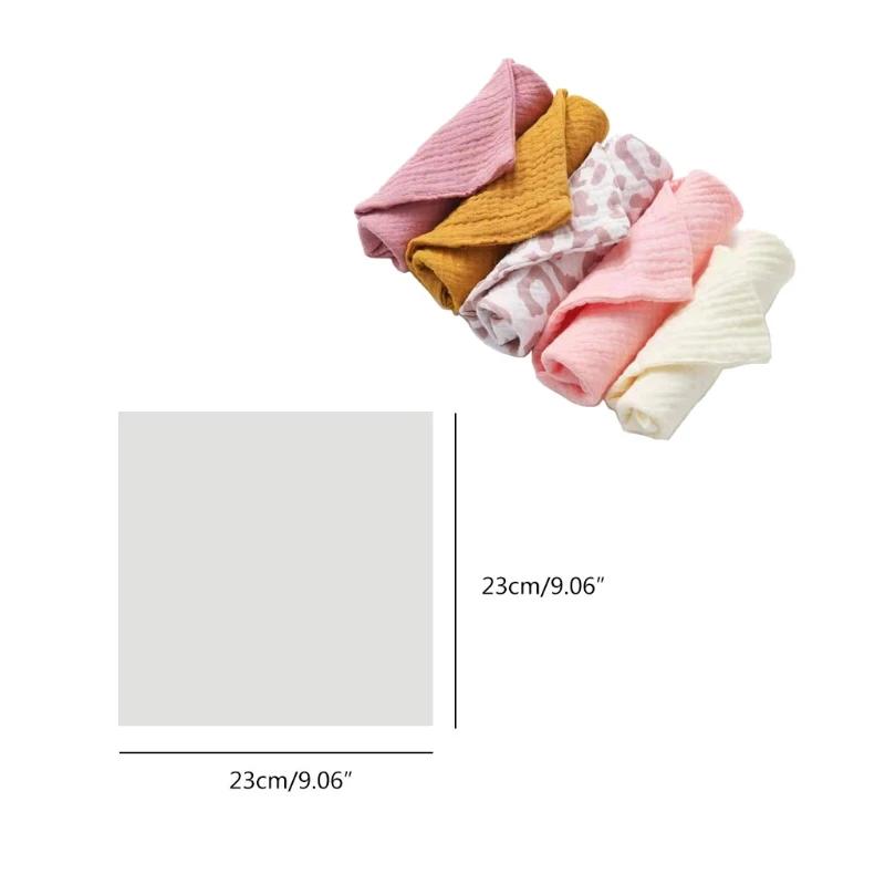 Lingettes carrées en coton pour bébé, 5 pièces, lingettes pour le visage, lavage des mains, mouchoir