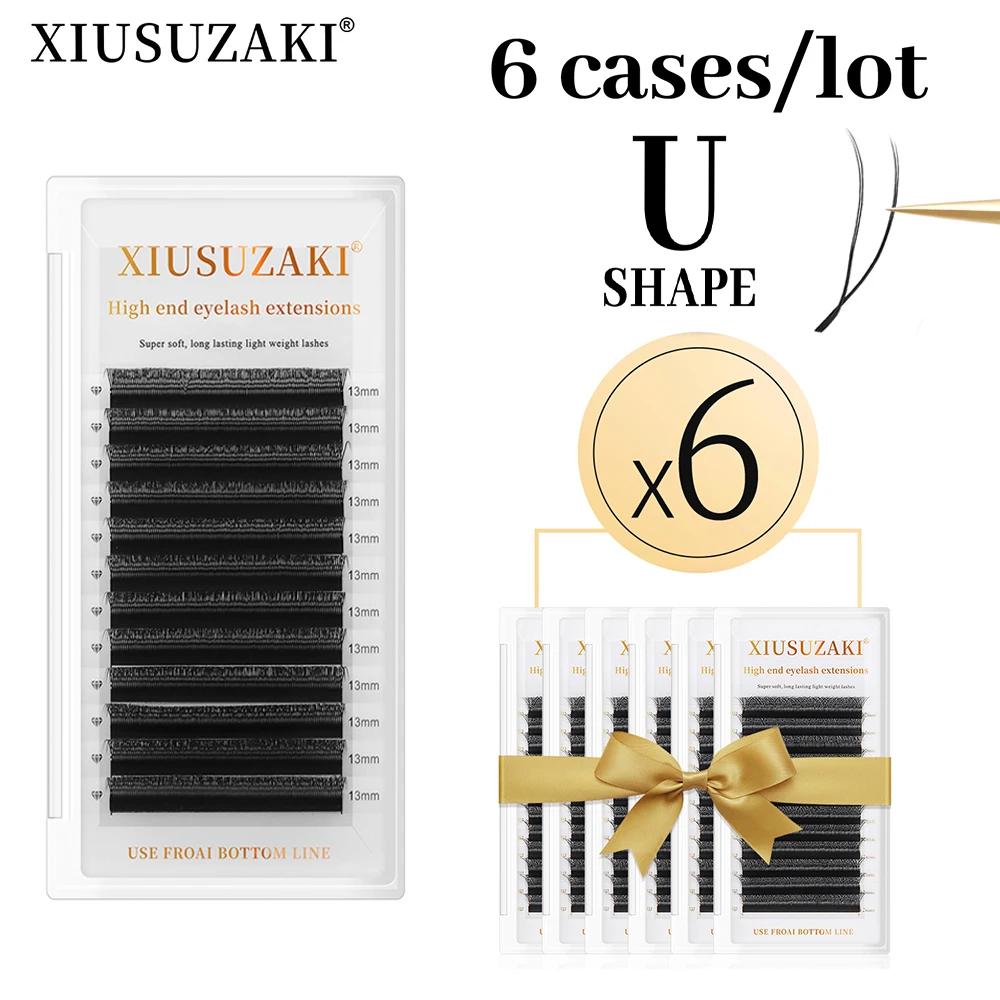 XIUSUZAKI 6 plateaux/lot Extensions de cils YY en forme de U Double pointes 2D YY ventilateurs de Vo