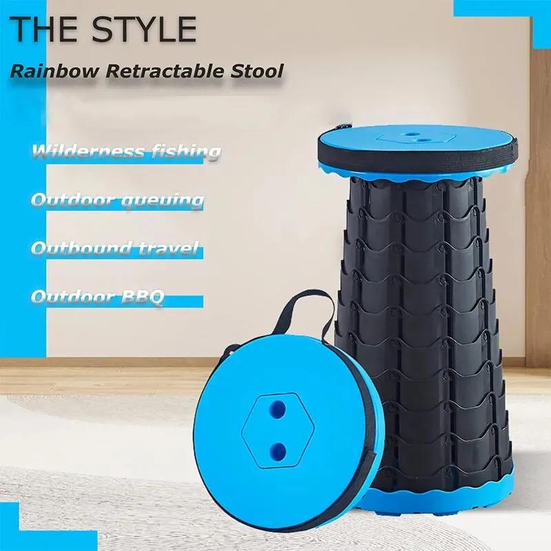 Tabouret Pliant Portable pour l'Extérieur, Chaise Rétractable, Banc Réglable, Camping, Pêche, Multi-