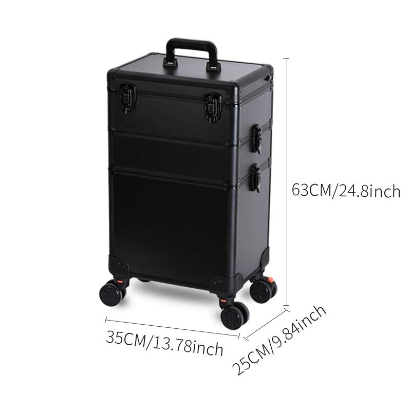 Organisateur de maquillage avec lumières LED mrirror-grand chariot à cosmétiques, trousse de salon e