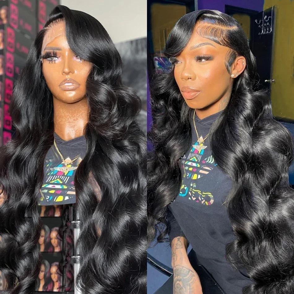 Perruque Lace Front Wig Body Wave Brésilienne Naturelle, Cheveux Humains Transparent HD, 13x6, Densi