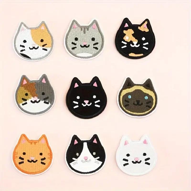 Patch brodé de chat mignon en polaire, thermocollant, à coudre, pour vêtements, casquette, sac, vest