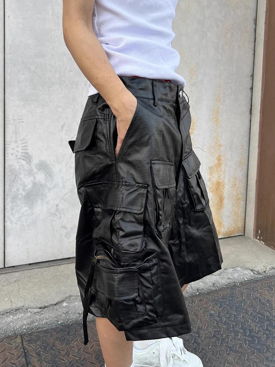 Mauroicardi printemps été Cool dur imperméable noir Shorts pour hommes avec de nombreuses poches amé