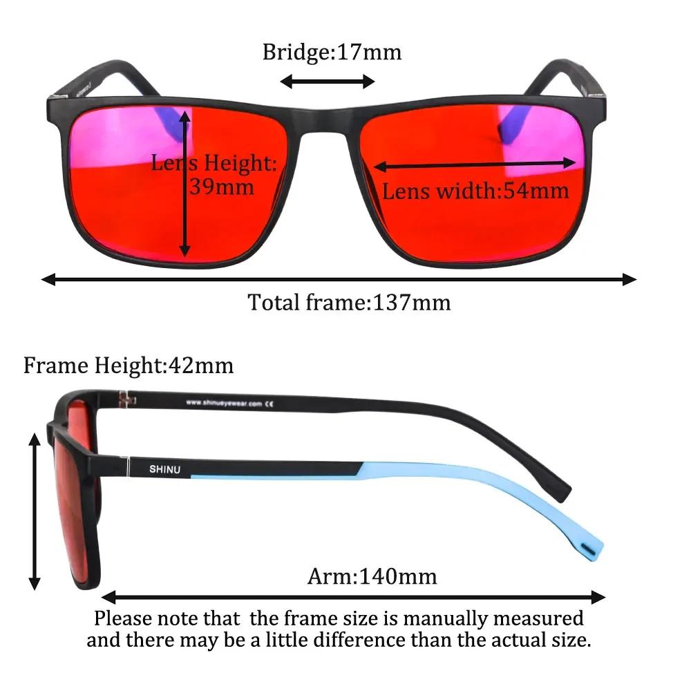 SHINU marque bon sommeil lumière bleue bloquant les lunettes hommes lentilles rouges Anti lumière ve