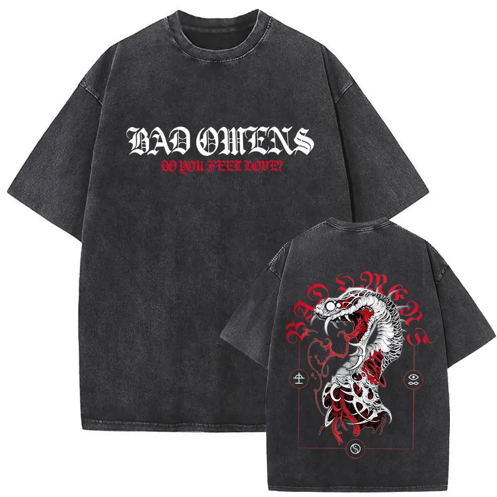 T-shirt graphique vintage délavé Bad Omens Do You Feel Love Tour 2026 pour hommes et femmes, style r