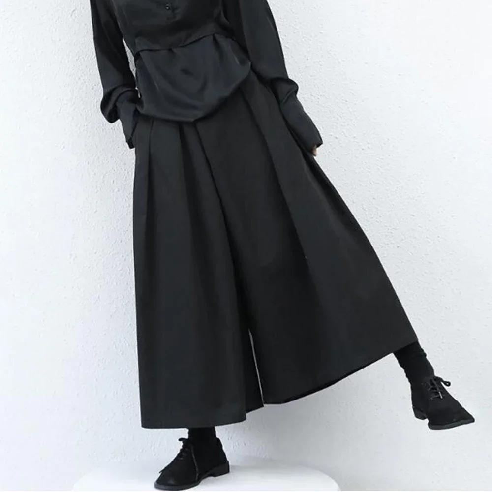 Pantalon Hakama ample à 7 points, Style gothique foncé, nouvelle tendance, jambes larges, sans genre