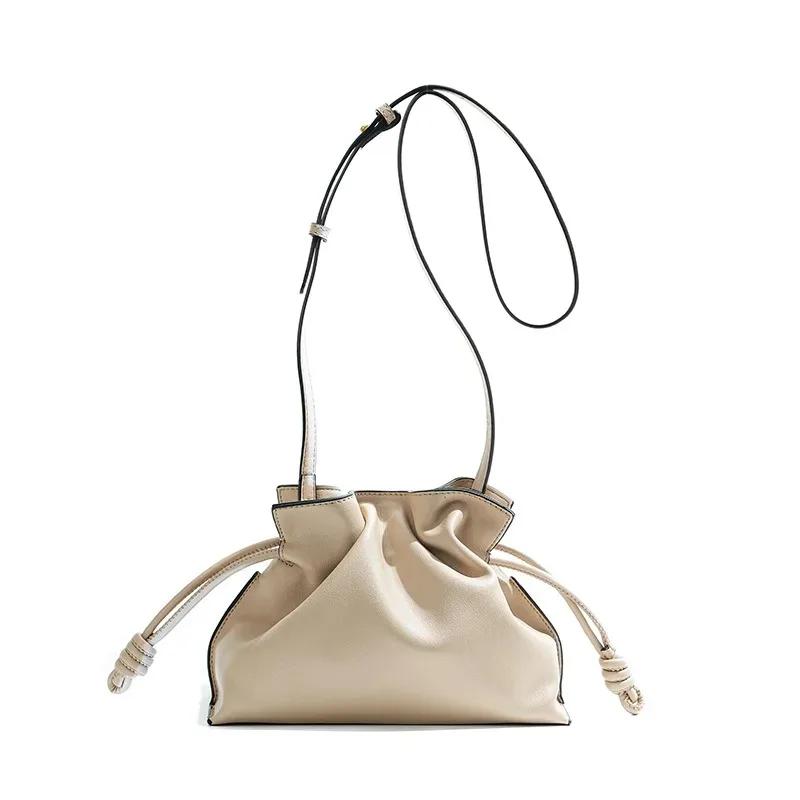 Sac classique en cuir véritable pour femmes, sac à main en cuir de vache, sac à bandoulière à cordon