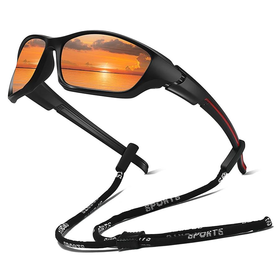 Lunettes de soleil de sport avec chaîne pour hommes et femmes, idéales pour la course, l'alpinisme, 