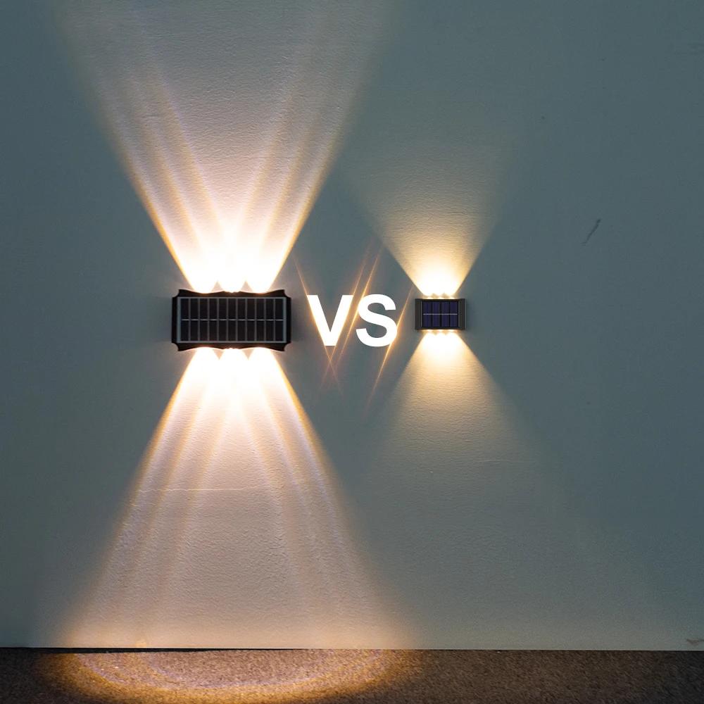 Lampes solaires d'extérieur Super lumineuses, pour jardin, haut et bas, blanc chaud, étanche, pour c
