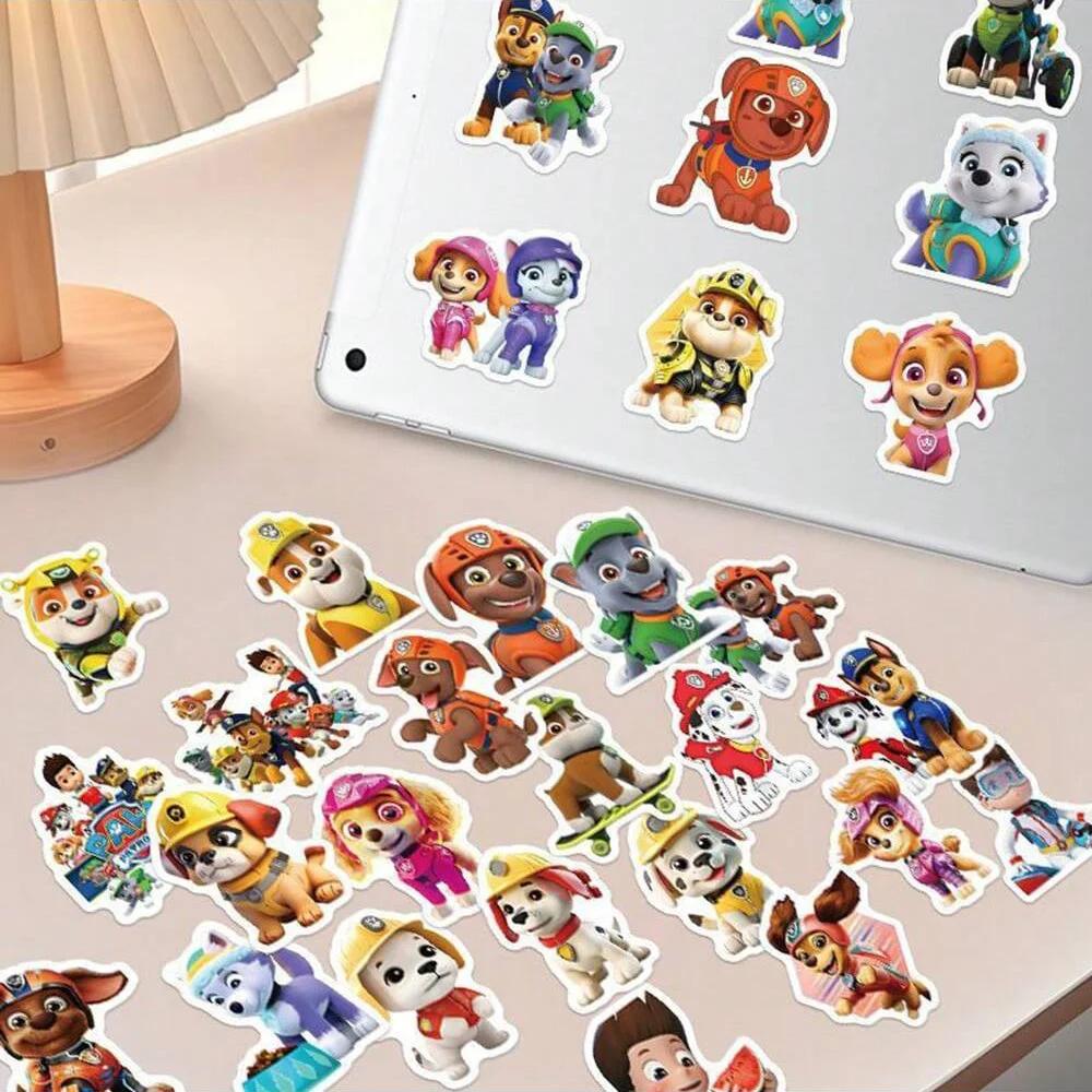 Autocollants de patrouille de patte, 80 pièces, autocollants de dessin animé en PVC, jouets de décor