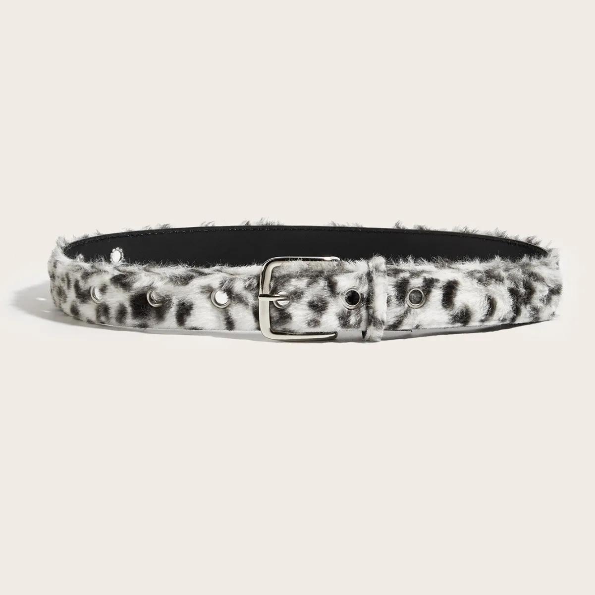 Ceinture en peluche rose pour femmes, tendance Y2k, accessoires pour jeans polyvalents, boucle ardil