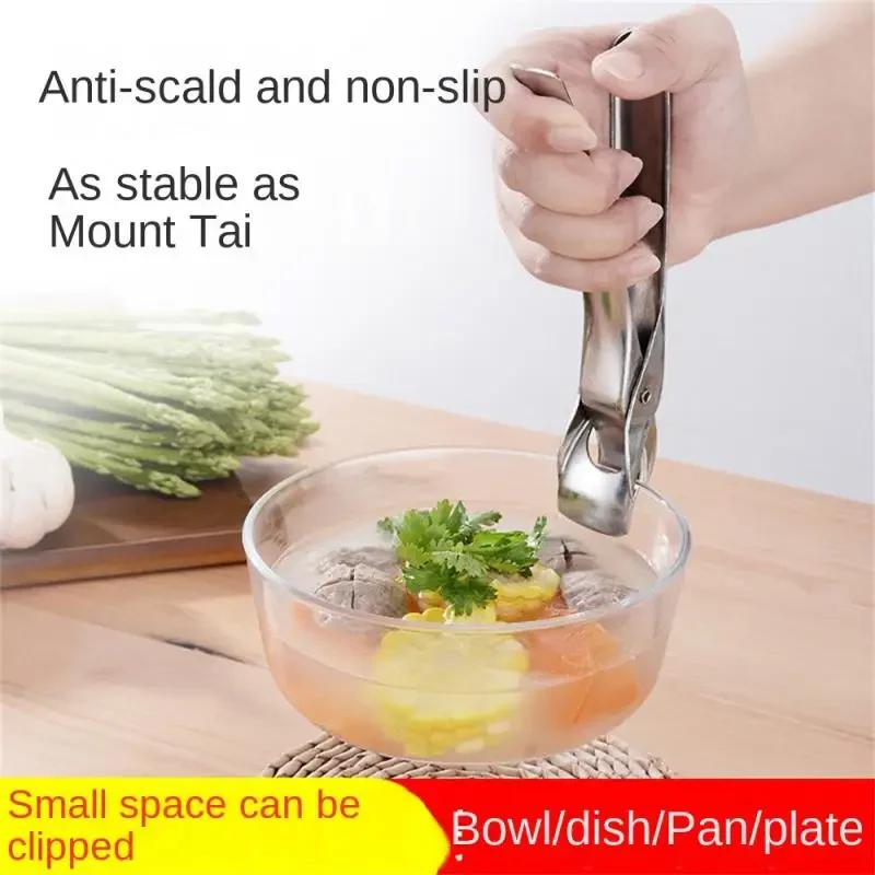 Plaque de cuisine Anti-brûlure, bol, support de Pot, pince en acier inoxydable, Clip Anti-chaleur, o