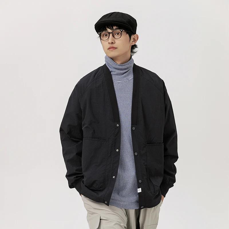 Cityboy-Manteau d'extérieur à col en V pour hommes et femmes, Streetwear, Veste cargo vintage, Veste