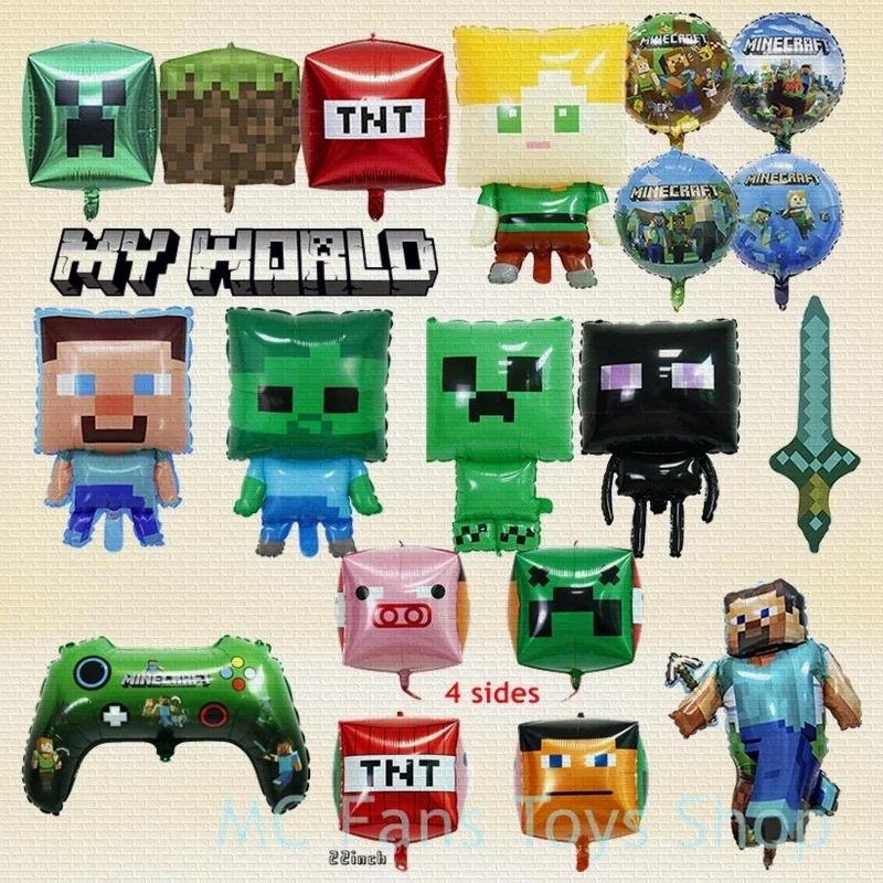 Minecrafte Pixel Ballon Anime thème de jeu ballons multiples pour fête d'anniversaire MC décoration 