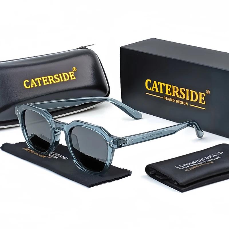 Caterside nouveau rétro polarisé hommes lunettes de soleil carré TR90 cadre femmes lunettes de solei
