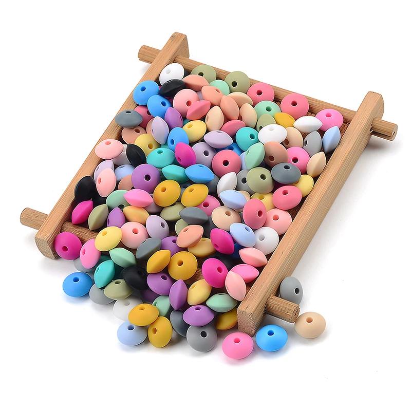 LOFCA 100 pcs/lot Silicone lentille 12mm perles de Silicone entretoise fabrication de bijoux en vrac