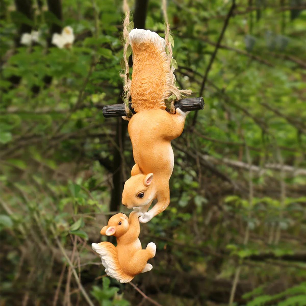 Figurine d'écureuil en corde d'escalade créative, 1 pièce, parfaite pour la décoration du jardin et 