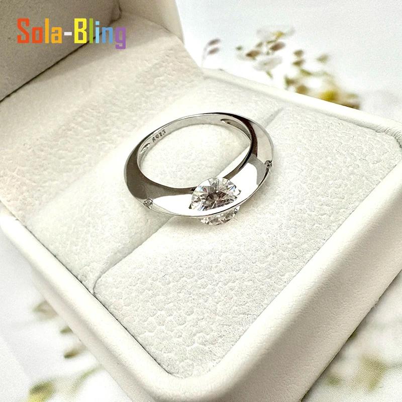 Sola-Bling 100% Pass diamant testeur Moissanite bague 925 bagues en argent Sterling pour les femmes 