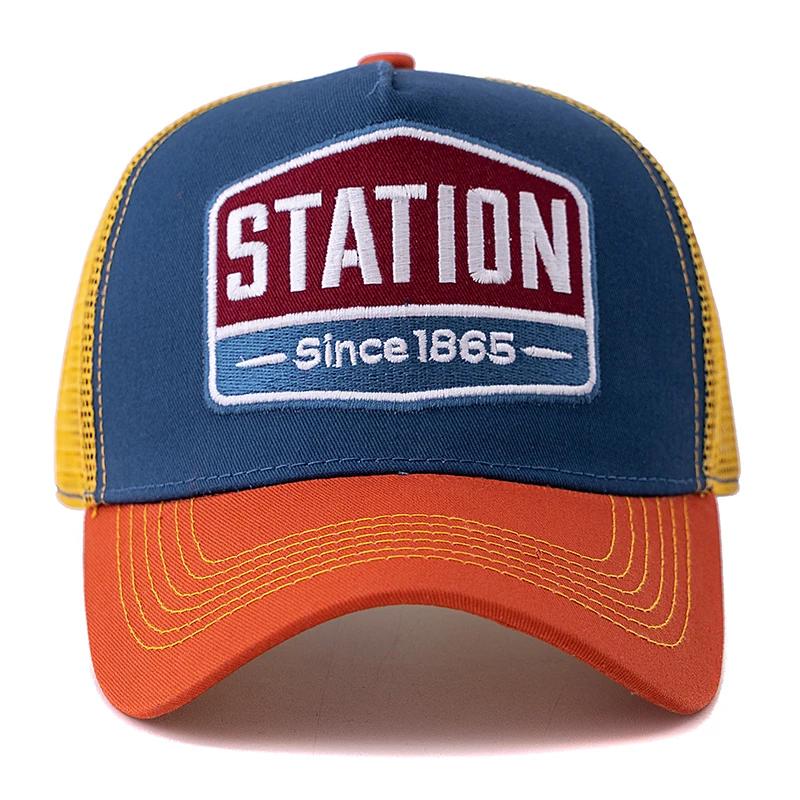 Casquette de Baseball unisexe, en maille, motif de lettres de STATION classique, pour hommes et femm