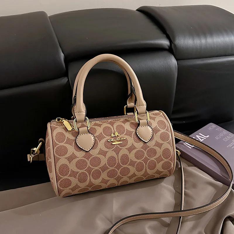 Mini sac Boston vintage bandoulière matelassé femme monogramme rétro élégant sac main
