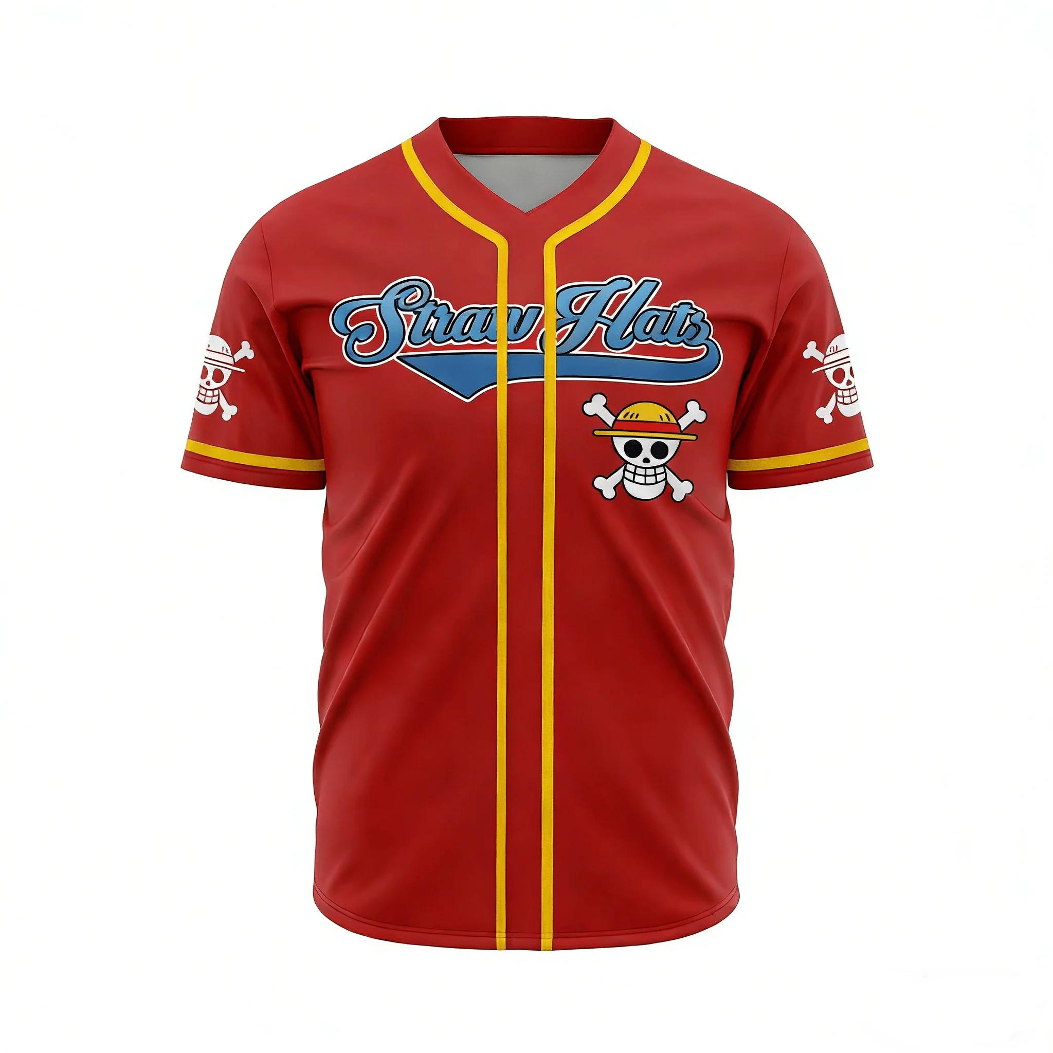 T-shirt de sport ample et respirant à manches courtes One Piece Luffy, nouvelle collection été, pour