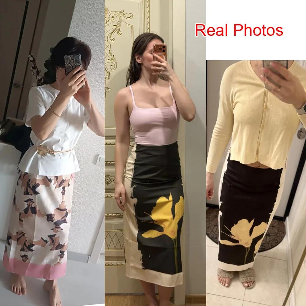 Jupe mi-longue imprimée pour femmes, nouvelle collection automne, effet féminin, rendez-vous, taille