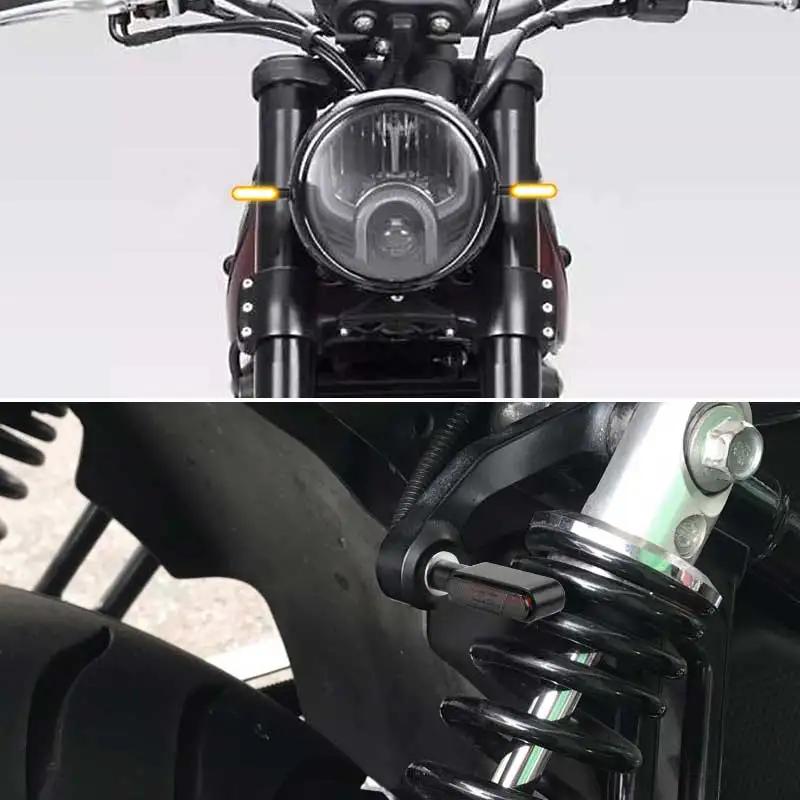 BLALION 2 pièces 6 LED Clignotants de moto Mini LED Séquentiels Ambre