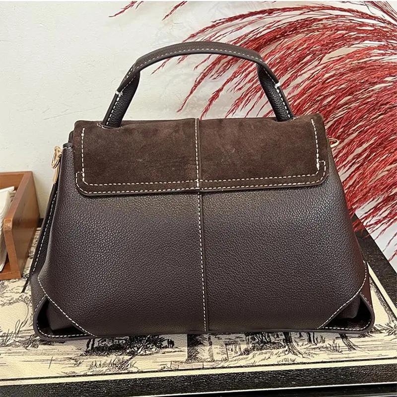 Sac à main de marque Vintage en daim haut de gamme, sac à bandoulière/à bandoulière tendance à rabat