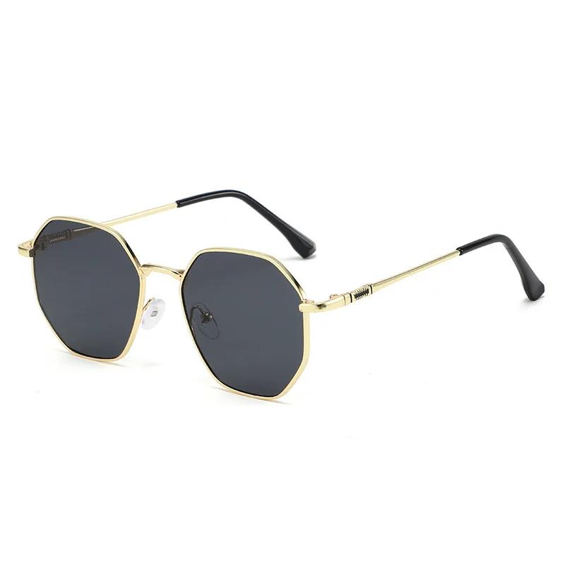 Lunettes de soleil classiques à monture géométrique et ronde en métal, 2 pièces, à la mode, pour déc