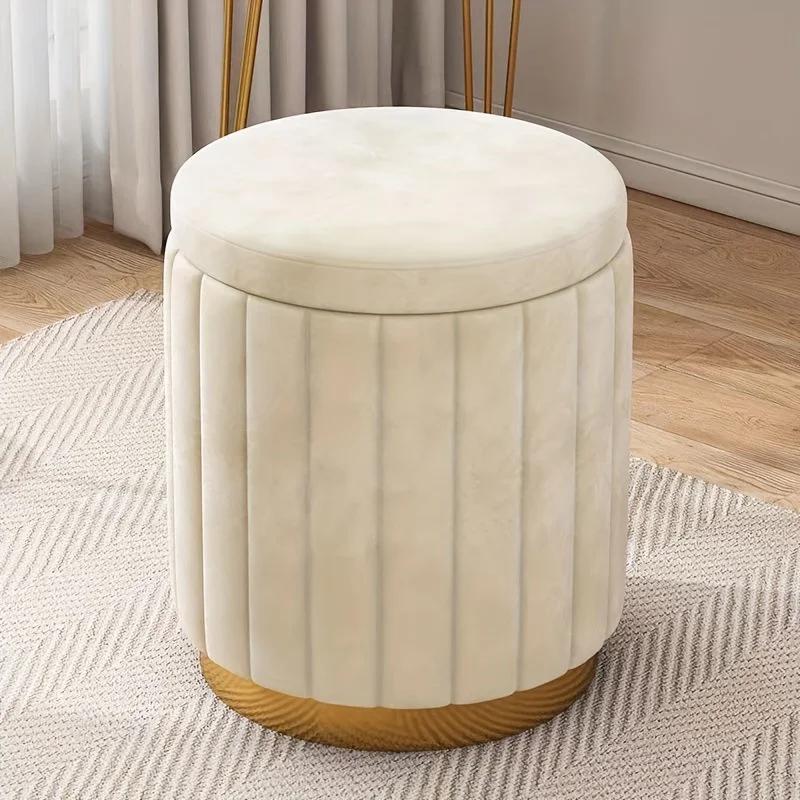 Tabouret de rangement à la mode, tabouret à langer, tabouret de maquillage, tabouret rond de coiffeu