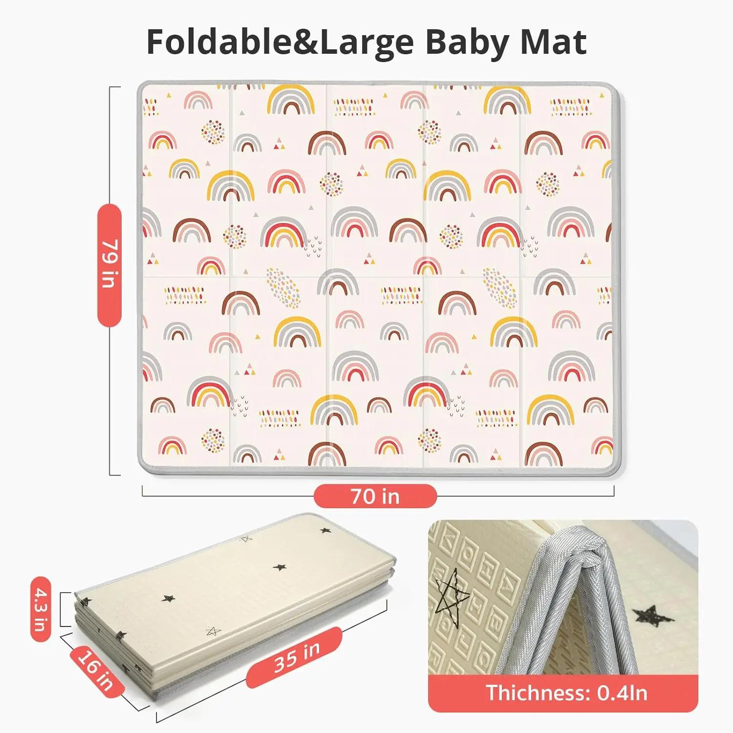 Tapis de jeu pliable pour bébé, tapis de parc PIGLOG 50x50, tapis de jeu en mousse sûr pour le temps