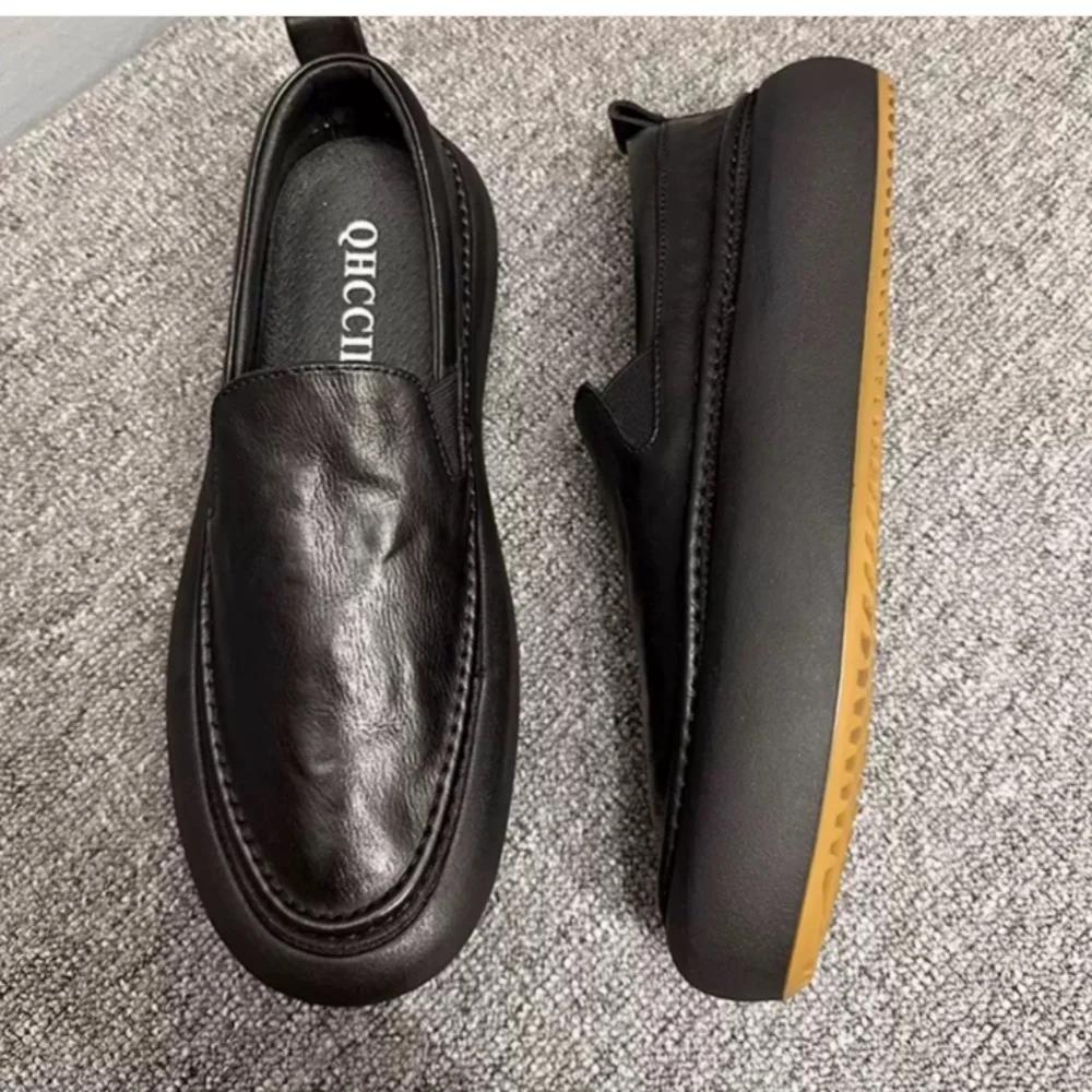 QHCCID chaussures pour hommes en cuir de vachette Vintage faites à la main confortable respirant cla