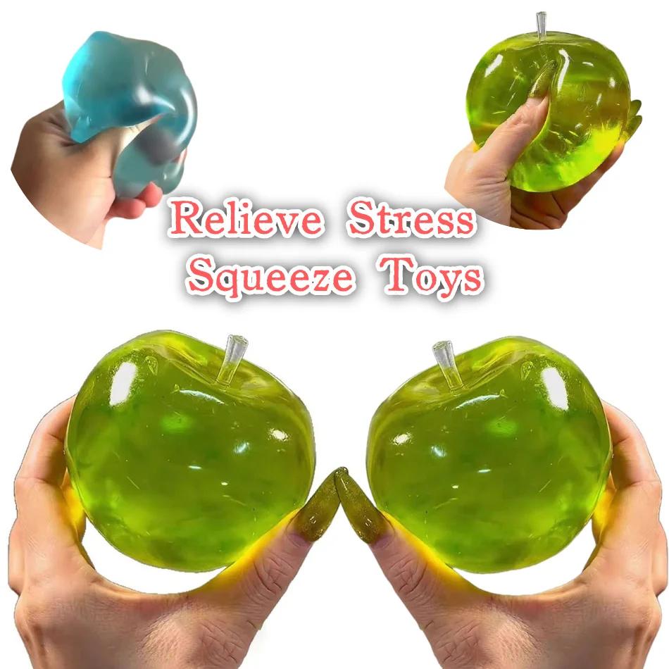 Boule anti-Stress Squishy Green Apple, jouet sensoriel doux pour tdah, autisme, jouet à presser à re