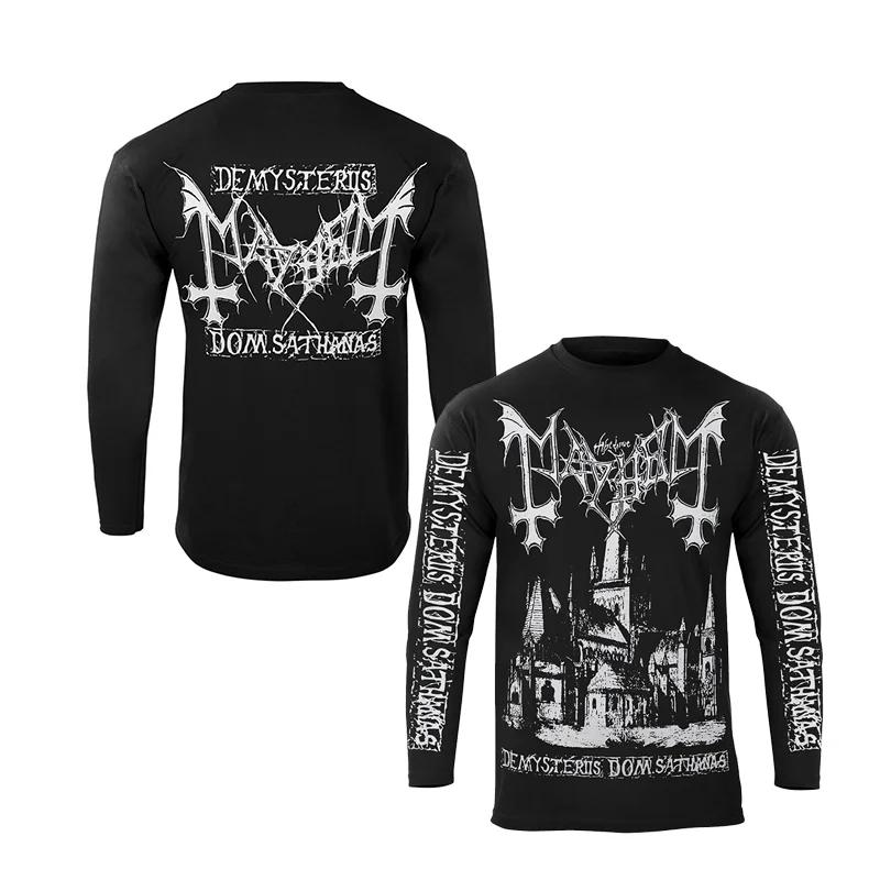 Vente chaude métal noir MAYHEM groupe street rock américain rétro 3D imprimé T-shirt hommes à manche