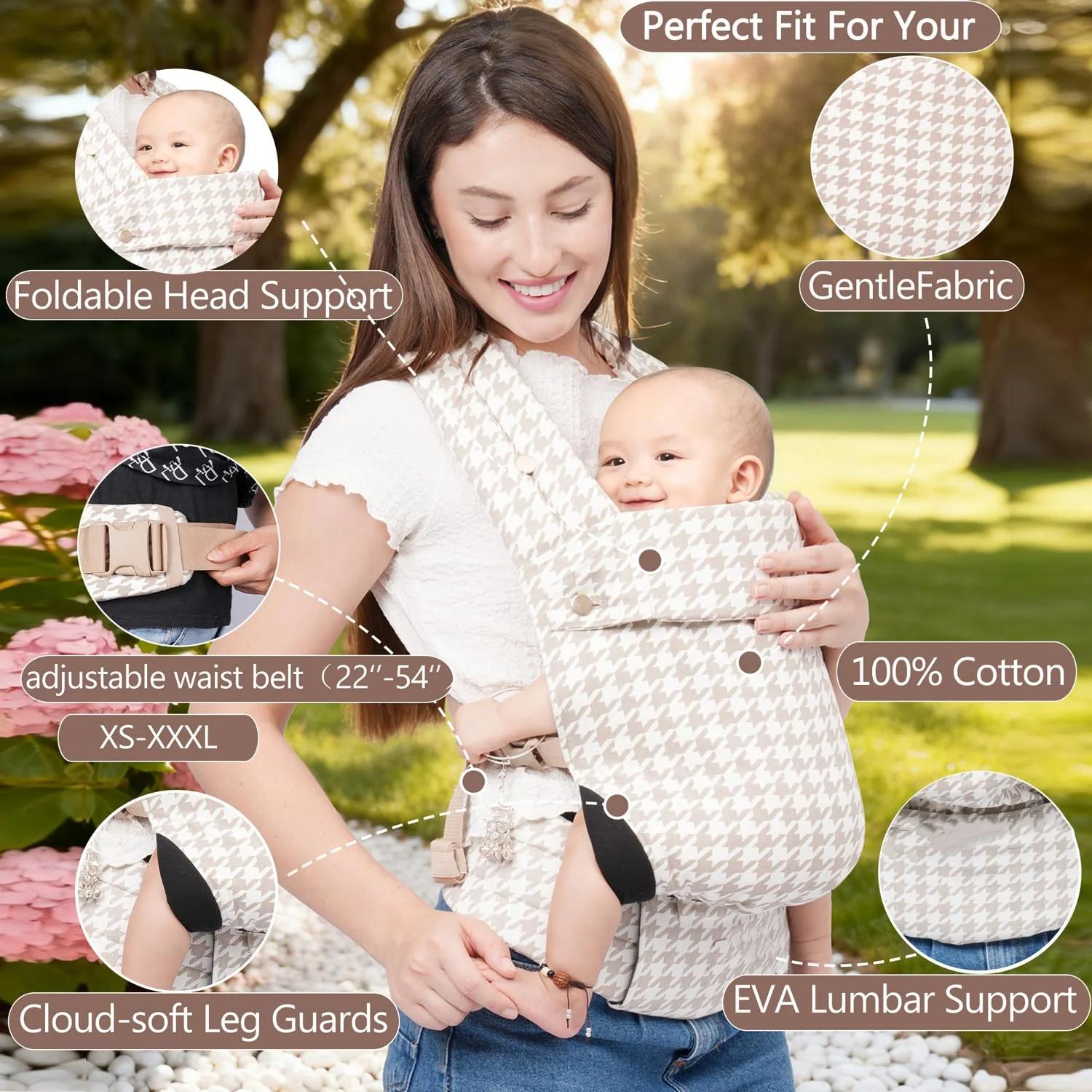 Porte-bébé pour nouveau-né à tout-petit, porte-bébé ergonomique, confortable et léger, voiture pour 