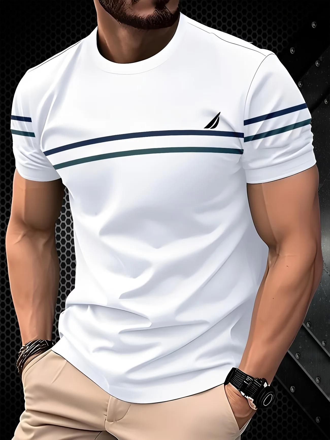 Ce t-shirt pour homme à manches courtes, très accrocheur, présente un motif color-block audacieux no