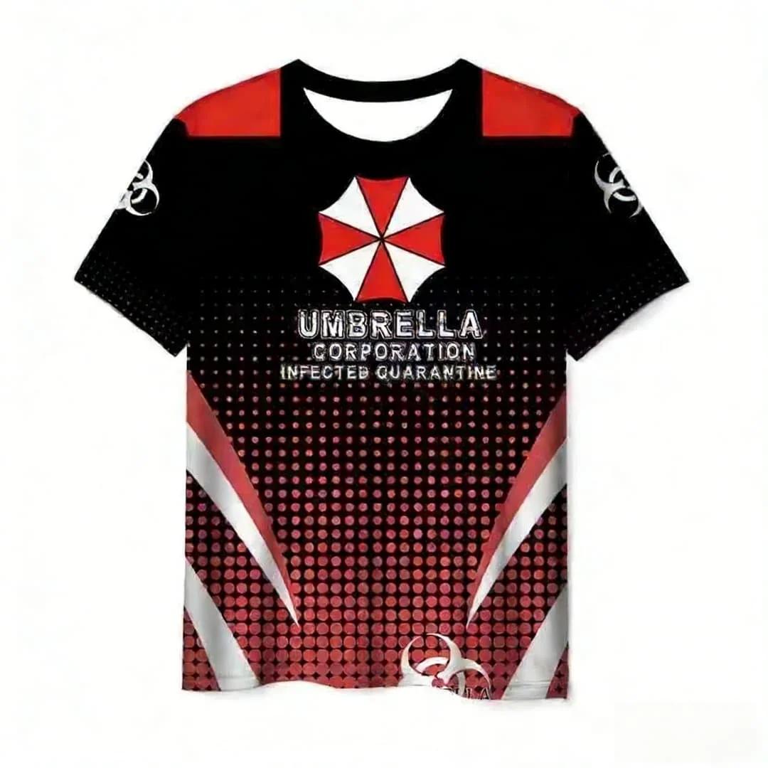 T-shirts à thème Resident Evil Umbrella Corporation pour hommes, t-shirts graphiques avec logo Bioha