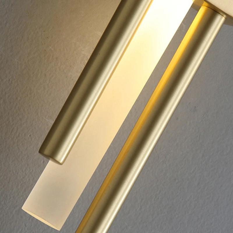 Applique Murale LED Moderne en Laiton, Noir et Bronze, Métal localité, Tuyau Acrylique, pour Salon, 