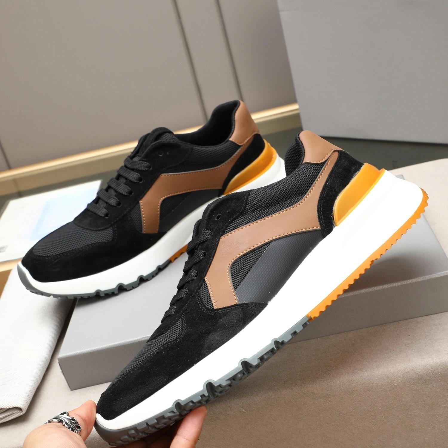 Cadeaux de Noël, chaussures pour hommes de marque de luxe, baskets décontractées faites à la main, e