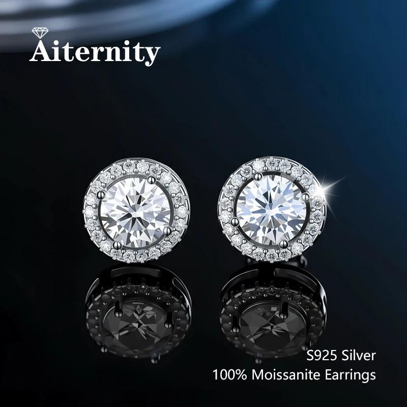 D VVS1 Moissanite boucles d'oreilles pour femmes passer diamant testeur stylo S925 platine placage M